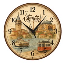 DAMPERLİ CAM ÜZERİ UV BASKILI SAAT