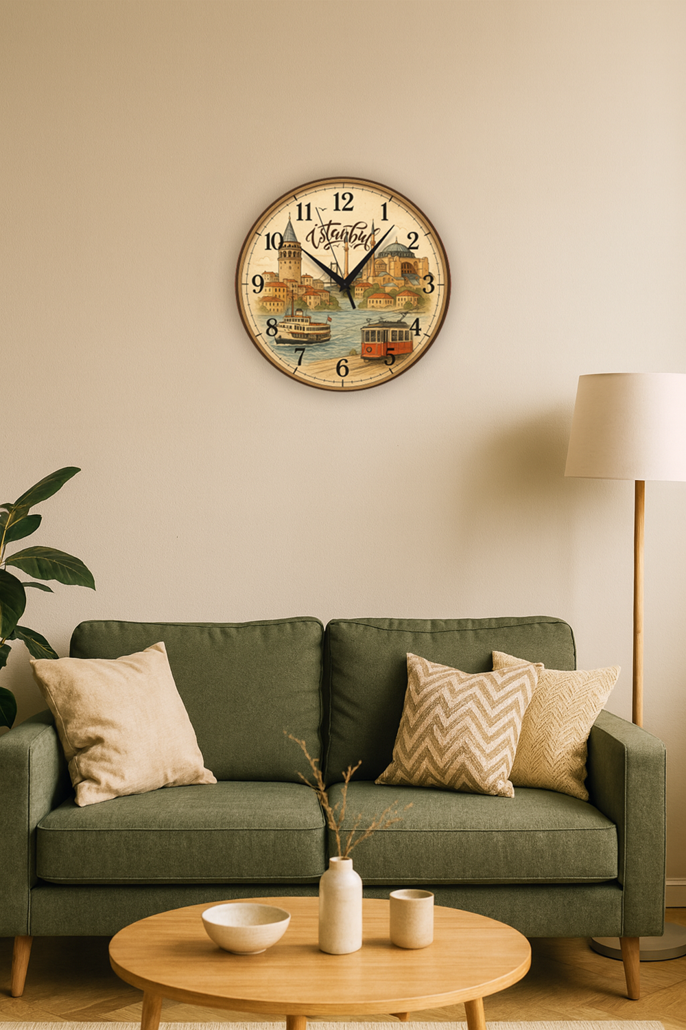 DAMPERLİ CAM ÜZERİ UV BASKILI SAAT